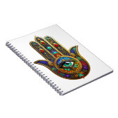 Peacock Color Flower Petals Hamsa Green Third Eye Notizblock (Rechte Seite)