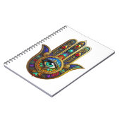 Peacock Color Flower Petals Hamsa Green Third Eye Notizblock (Linke Seite)