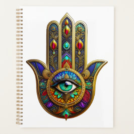 Peacock Color Flower Petals Hamsa Green Third Eye Planer