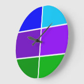Peacock Color Geometric Blocks Große Wanduhr (Winkel)