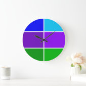 Peacock Color Geometric Blocks Große Wanduhr (Zuhause)