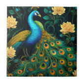 Peacock Colorful Blue Illustration Fliese (Vorderseite)