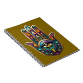 Peacock Colors Hamsa w/ Gold Third Eye Notizblock (Rechte Seite)