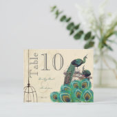 Peacock Colors Paisley Wedding Tischnummer (Stehend Vorderseite)