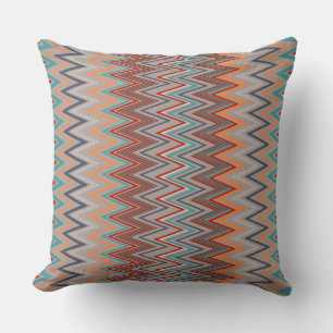 Peacock Colors Zigzag Kissen