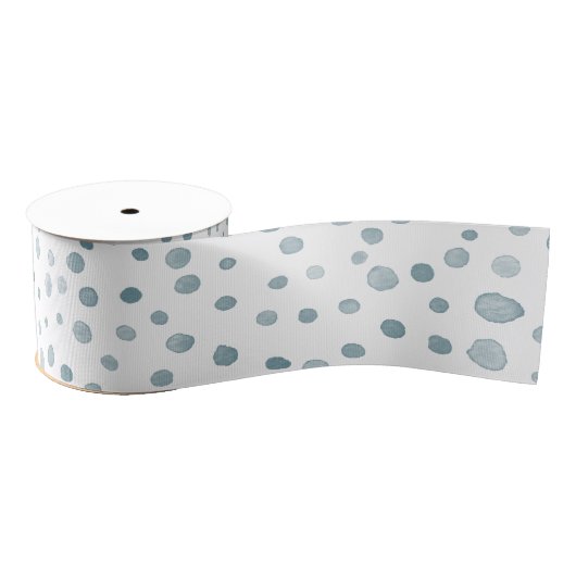 Peacock Confetti Watercolor Dots Ribbon Ripsband (Spule)
