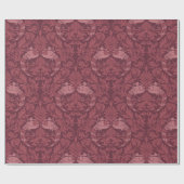 Peacock Damask Muster Geschenkpapier (Flach)