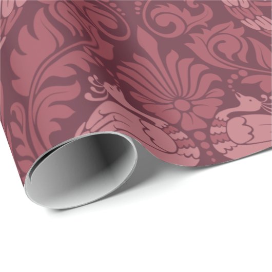 Peacock Damask Muster Geschenkpapier (Rolleneckpunkt)