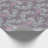 Peacock Damask Muster Geschenkpapier (Ecke)