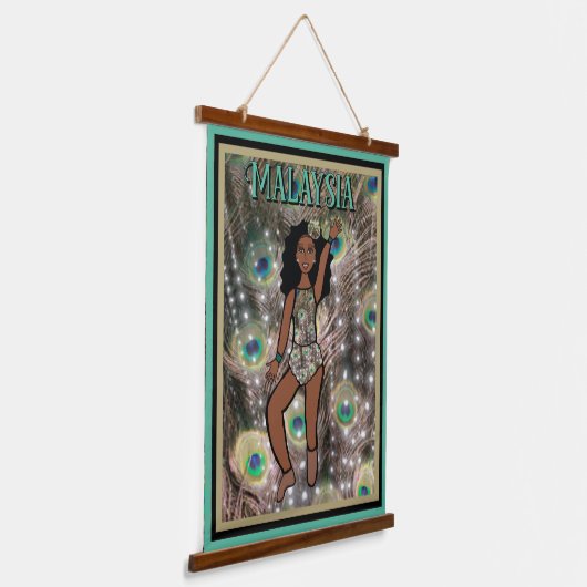 Peacock Dancer #1 Wandteppich Mit Holzrahmen (Gewinkelt)