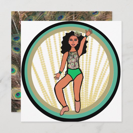 Peacock Dancer B Feiertagskarte (Vorne/Hinten)