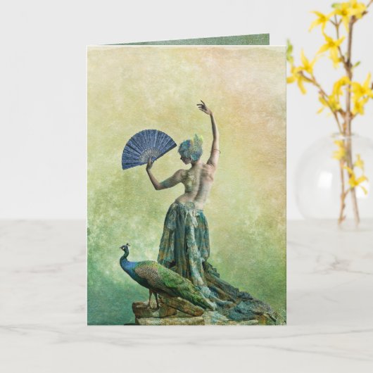 Peacock Dancer Karte (Gelbe Blume)