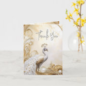 Peacock dankt Ihnen für den eleganten weißen golde Karte (Gelbe Blume)
