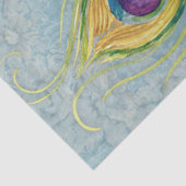 Peacock Decoupage Dusty Blue Aquamarine Vintage Fe Seidenpapier (Ausschnitt)