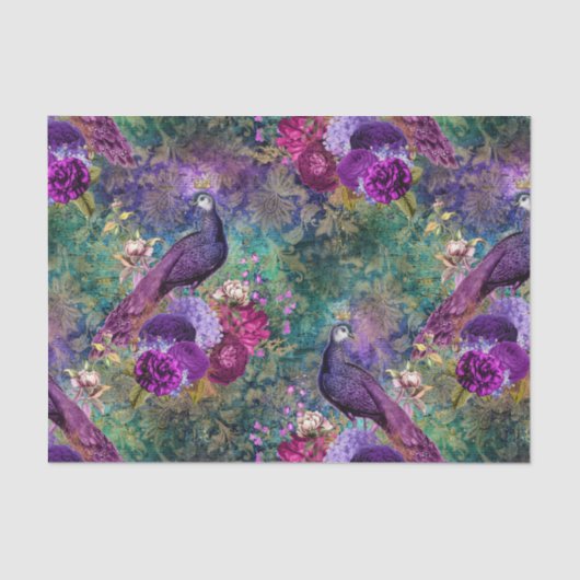 Peacock Decoupage Ephemere Tissue Paper Seidenpapier (Vorderseite)
