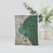 PEACOCK DESIGN BATIK ART. POSTKARTE (Stehend Vorderseite)