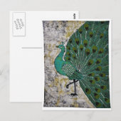 PEACOCK DESIGN BATIK ART. POSTKARTE (Vorne/Hinten)