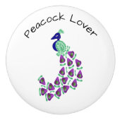 Peacock Design Personalised Keramikknauf (Vorderseite)