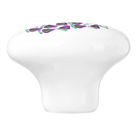 Peacock Design Personalised Keramikknauf (Seitenansicht)