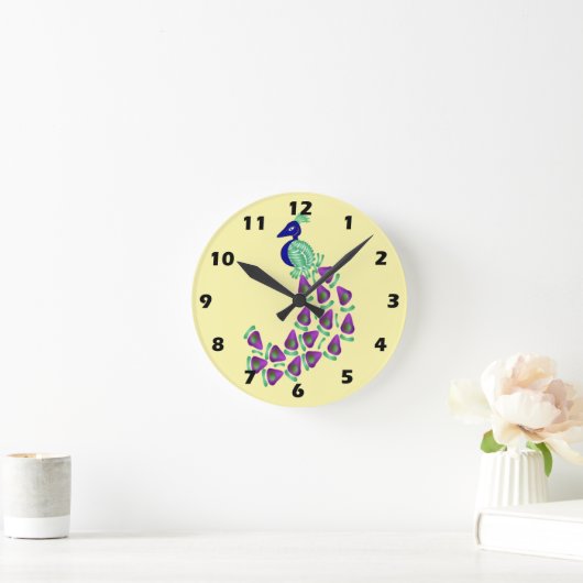 Peacock Design Runde Wanduhr (Zuhause)