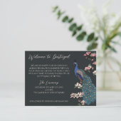 Peacock Destination Wedding Welcome & Program (Stehend Vorderseite)