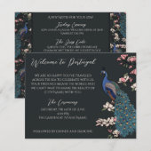 Peacock Destination Wedding Welcome & Program (Vorne/Hinten)