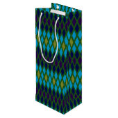 Peacock Diamond Monogram Geschenktüte Für Weinflaschen (Rückseite Schrägansicht)