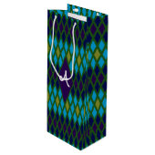 Peacock Diamond Monogram Geschenktüte Für Weinflaschen (Vorderseite Schrägansicht)