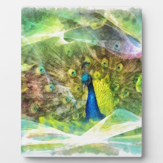 Peacock-Digitalmalerei Fotoplatte (Vorderseite)