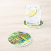 Peacock-Digitalmalerei Getränkeuntersetzer (Seite)