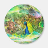 Peacock-Digitalmalerei Magnet (Vorne)