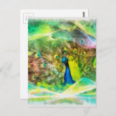 Peacock-Digitalmalerei Postkarte (Vorne/Hinten)