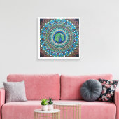 Peacock Dot Mandala Art Leinwanddruck (Insitu (Wohnzimmer))