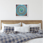 Peacock Dot Mandala Art Leinwanddruck (Insitu (Schlafzimmer))