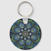 Peacock Dot Mandala Schlüsselanhänger (Vorderseite)
