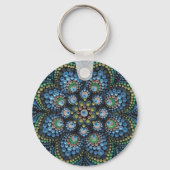 Peacock Dot Mandala Schlüsselanhänger (Rückseite)