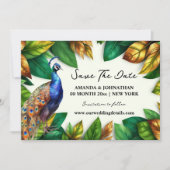 Peacock Dschungelwald Tropengarten Verlobung Save The Date (Vorderseite)