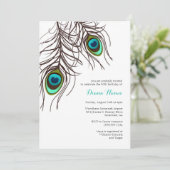 PEACOCK-Einladung - Hochzeit, Geburtstag & mehr Einladung (Stehend Vorderseite)