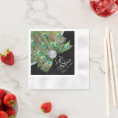 Peacock Elegance & Diamonds Wedding Serviette (Beispiel)