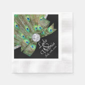 Peacock Elegance & Diamonds Wedding Serviette (Vorderseite)