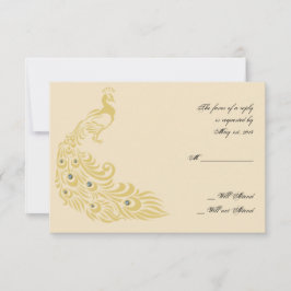 Peacock Elegante Art Deco Flair Response Card RSVP Karte