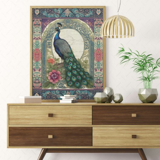 Peacock Elegante Lila florales Ephemera Geschenkpapier