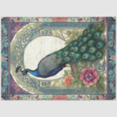 Peacock Elegante Lila Öphemera Seidenpapier (Vorderseite)