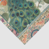 Peacock Elegantes botanisches Ephemera Paradies Seidenpapier (Detail)