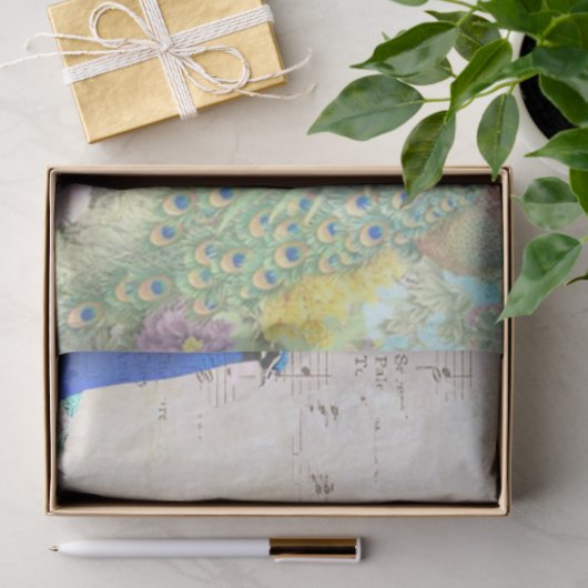 Peacock Ephemera 5 Seidenpapier (Geschenk)