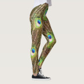 PEACOCK EXTRAVAGANT FEATHERS #3 GREEN LEGGINGS (Rechts)