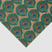 Peacock Eye Federn auf Tan Seidenpapier (Detail)