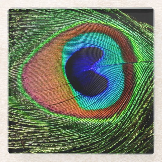 Peacock Eye Glass Untersetzer (Vorderseite)