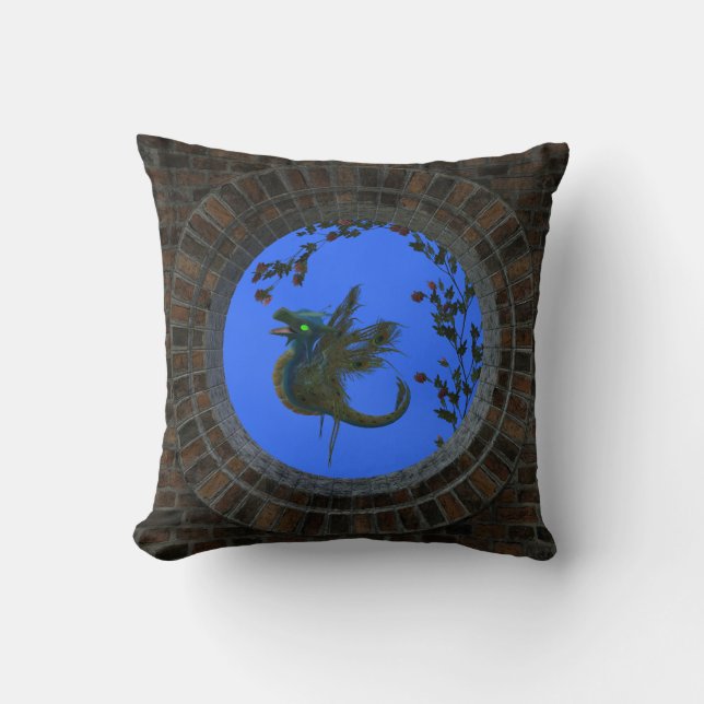 Peacock Fairy Dragon Kissen (Vorderseite)