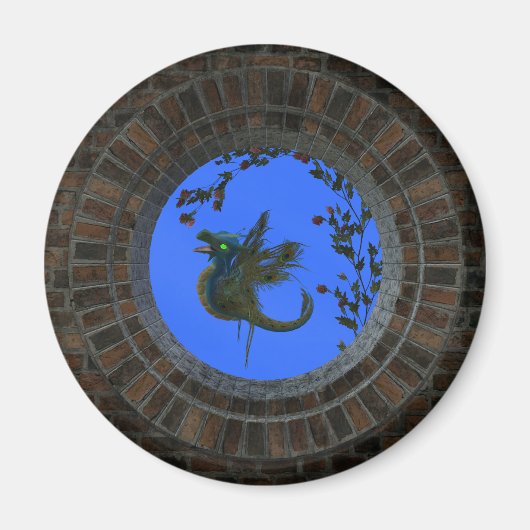 Peacock Fairy Dragon Magnet (Vorne)